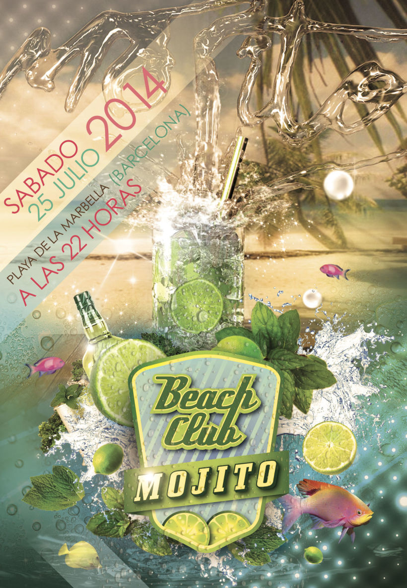 Cartel y Flyer Beach Club Mojito 0