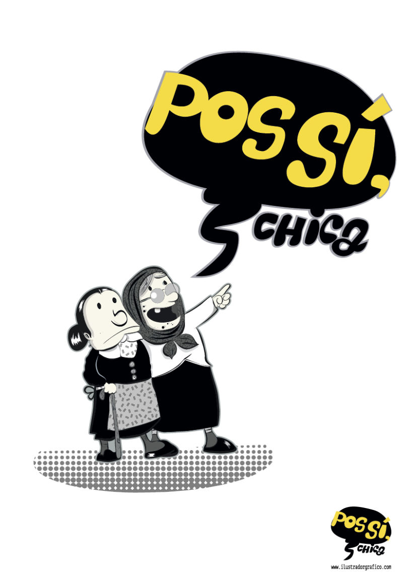 Pos Si ,Chica ( ilustración con mensaje ) 0