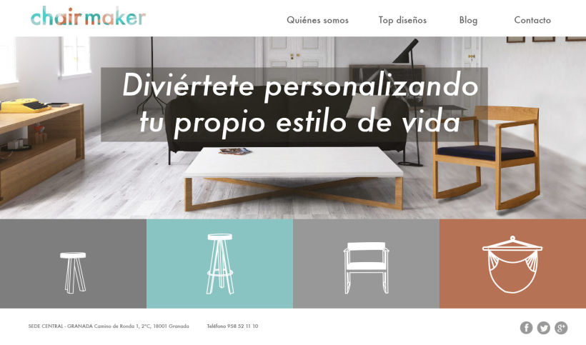 Chairmaker - Personaliza tu asiento: colaboración en el diseño web y la propuesta del modelo de negocio 0