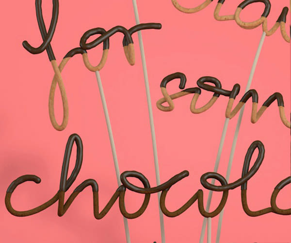 Tipografía bañada en chocolate 11