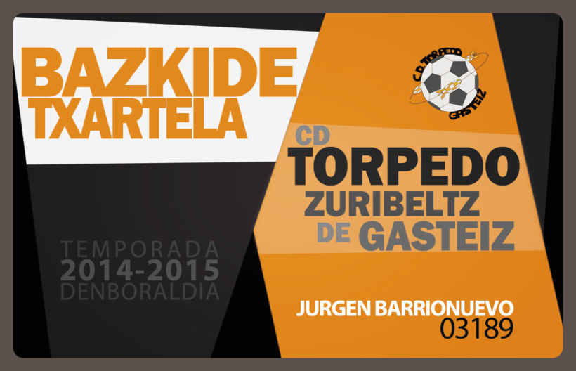 Carnet de Socio/Bazkide Txartela Torpedo Zuribeltz de Gasteiz -1