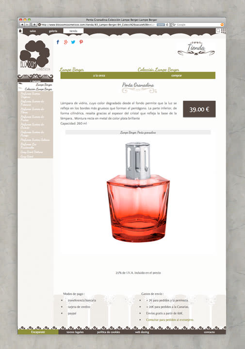 web y tienda on-line para Blossom cosméticos 3