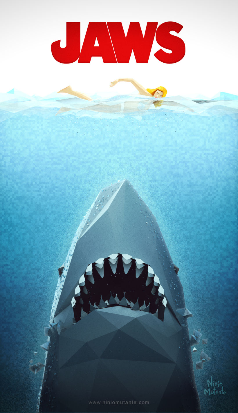 Poster JAWS Low Poly 0