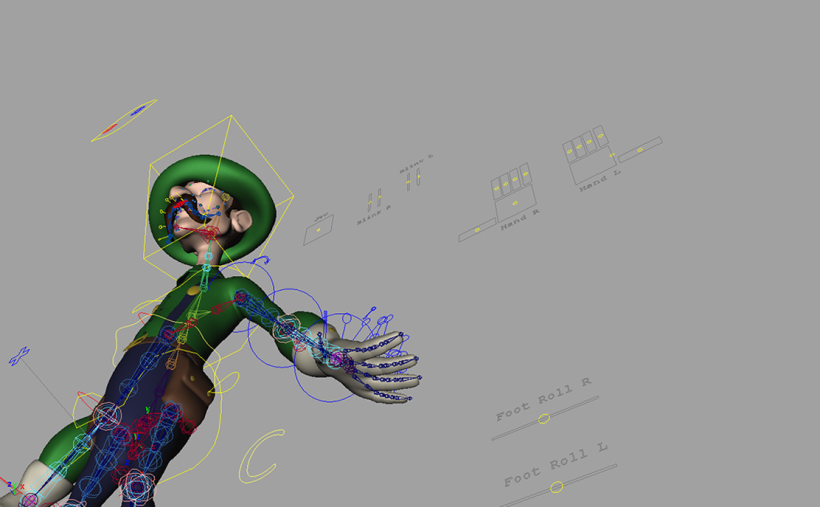 Luigi character Rig Animation in Autodesk Maya 3