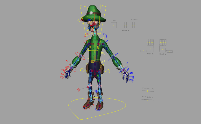 Luigi character Rig Animation in Autodesk Maya 4