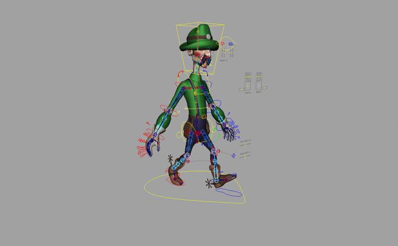 Luigi character Rig Animation in Autodesk Maya 5