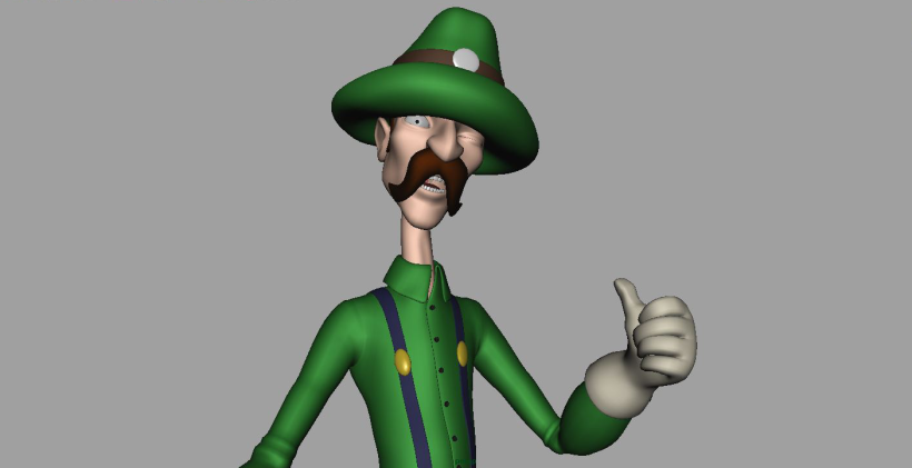Luigi character Rig Animation in Autodesk Maya 6