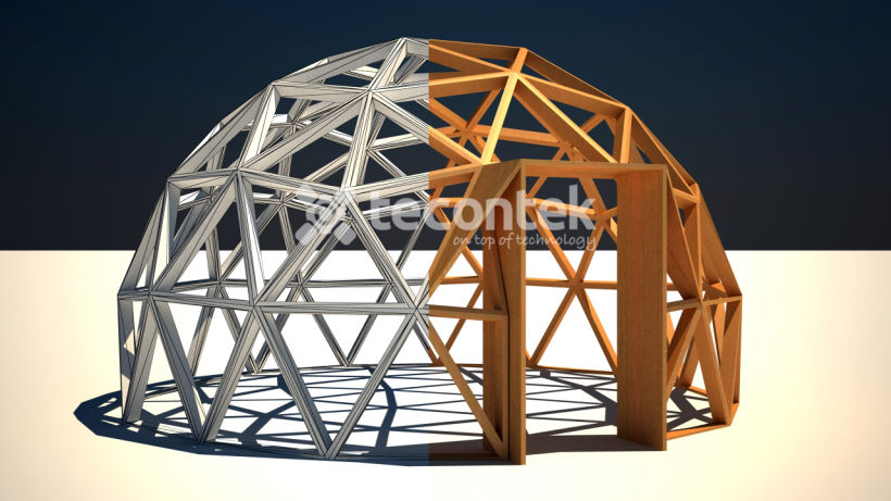 Render en 3D de un espacio interior de una cúpula 0