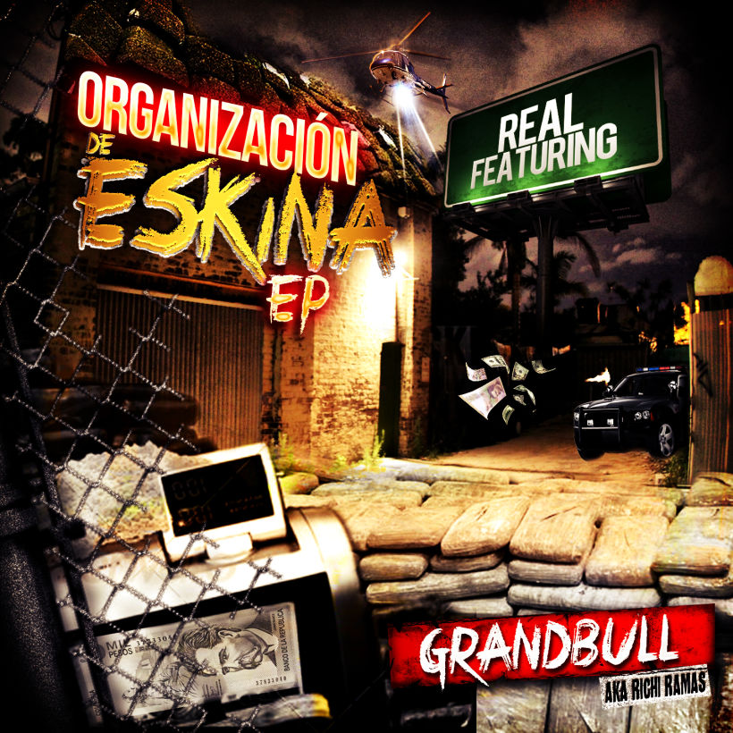 Diseño Grafico CD Organizacion de eskina Grandbull feat RF -1