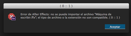 Problema Presets After Effects 1