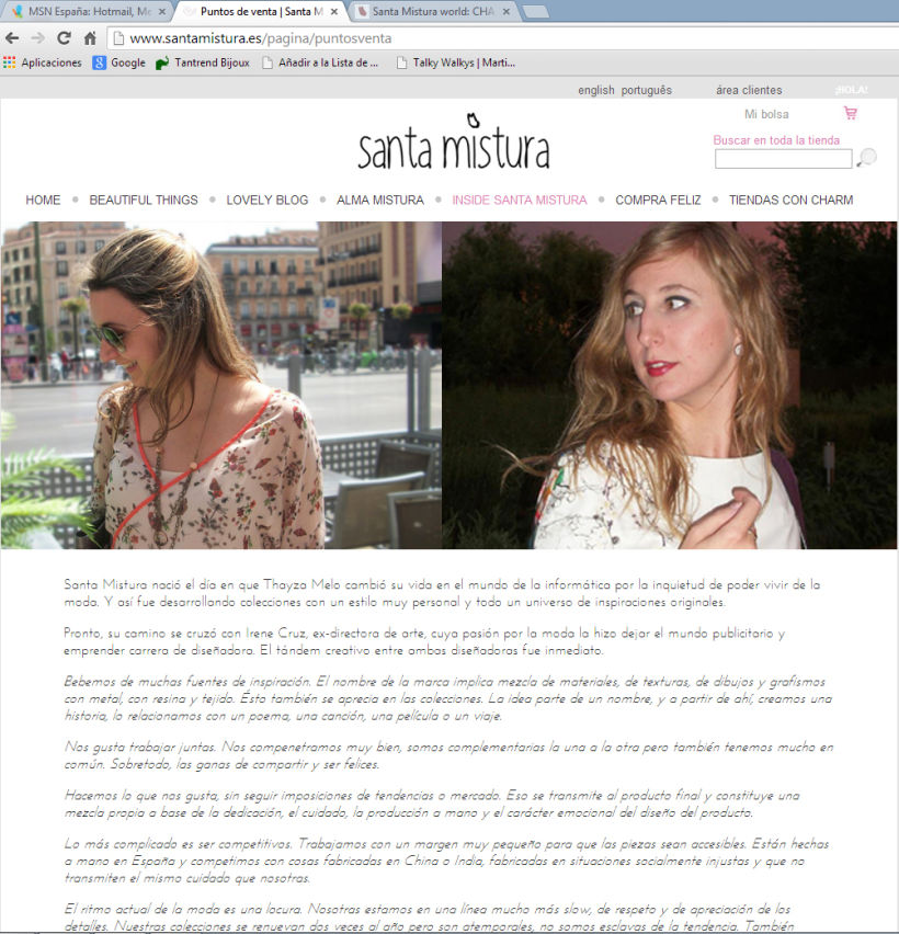 Web Design for Santa Mistura 3