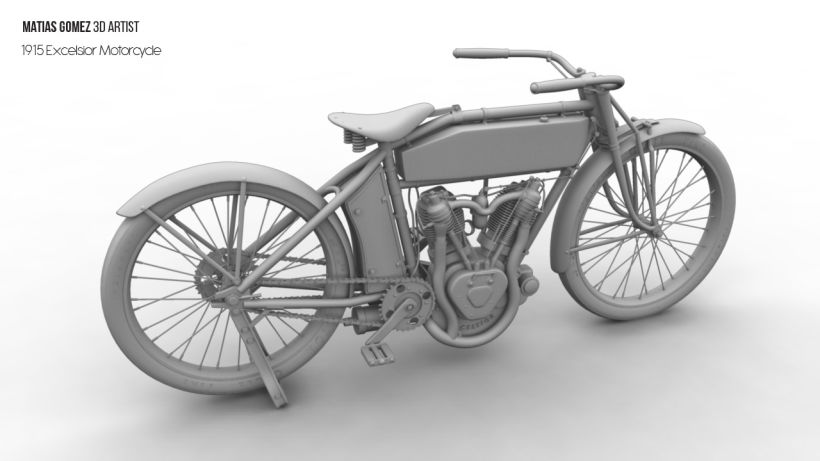 Excelsior Motorcycle 3D Model 3