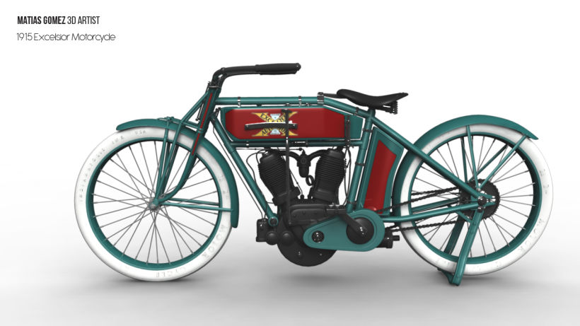 Excelsior Motorcycle 3D Model 0