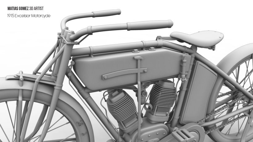 Excelsior Motorcycle 3D Model 7