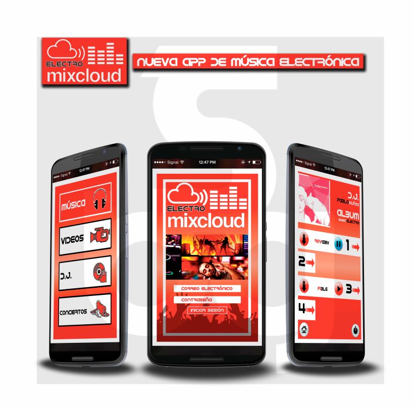 Diseño app de música electrónica. “Electro mixcloud” 1