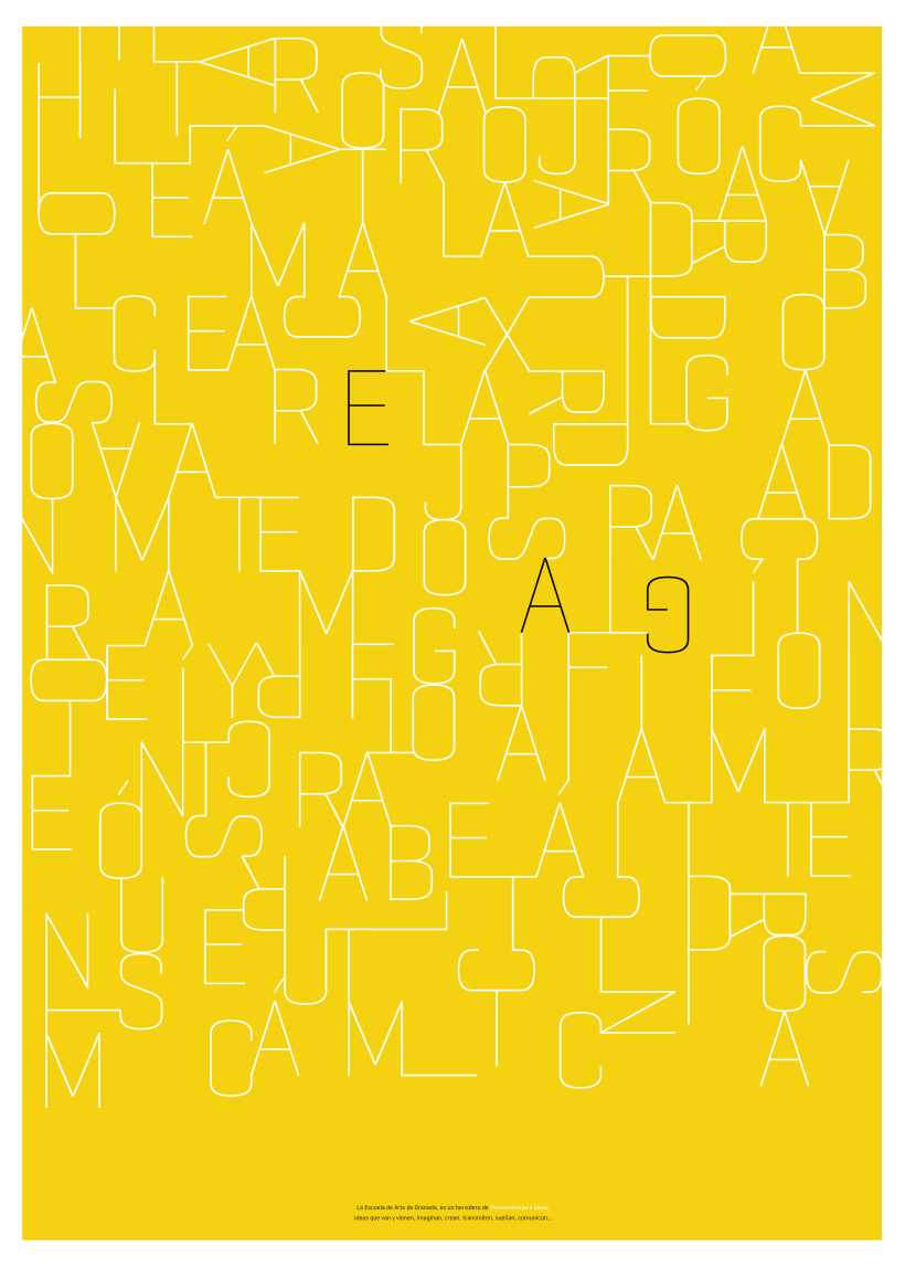 Poster tipográfico para la Escuela de Arte de Granada  1
