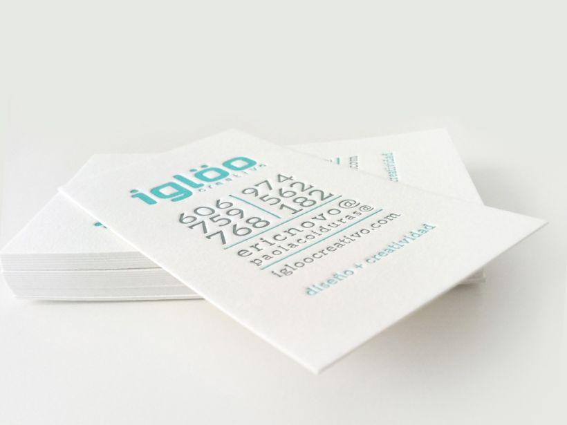 Tarjetas en letterpress para el estudio Iglöo Creativo 3
