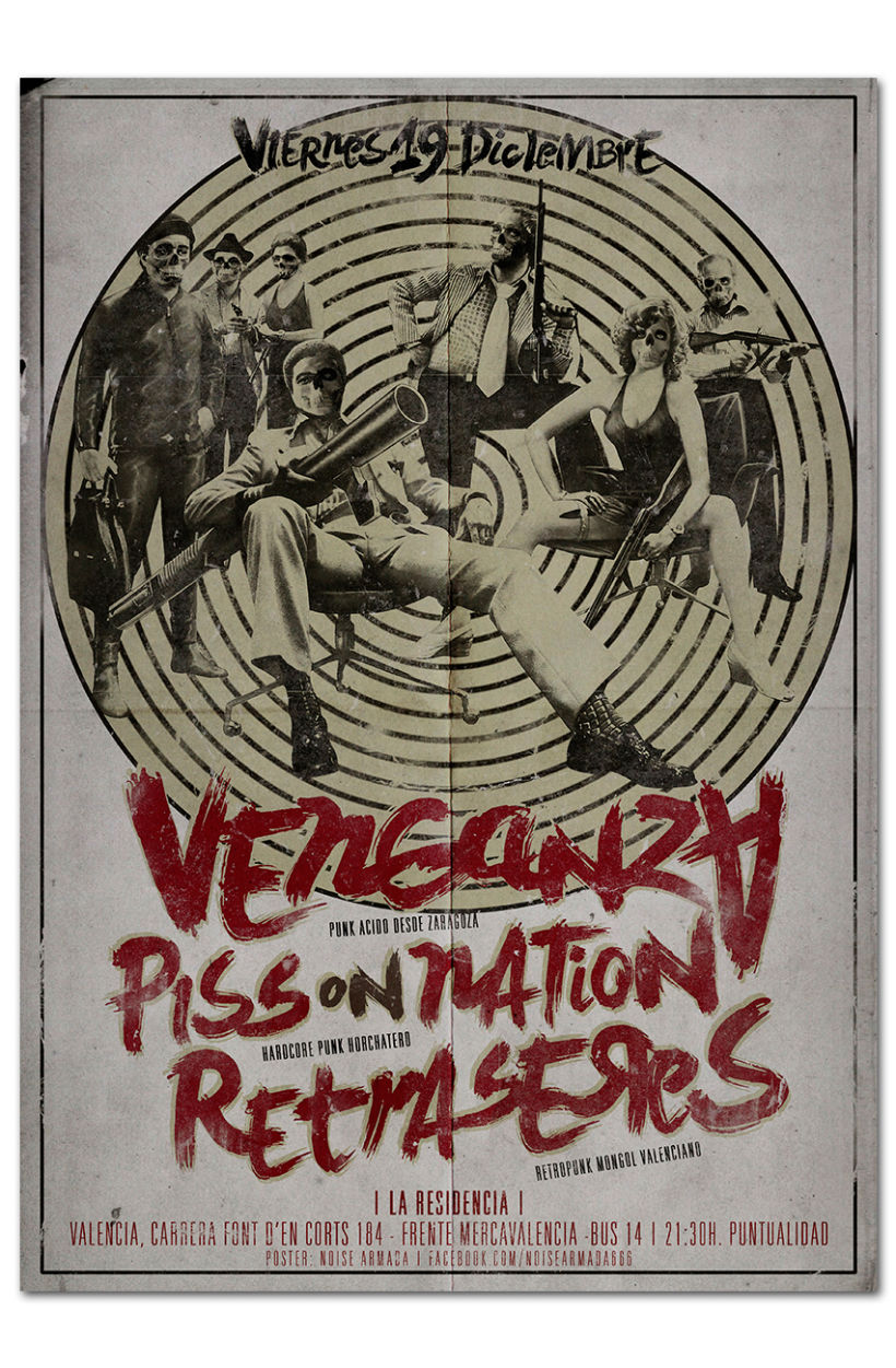 VENGANZA + PISS ON NATION + RETRASERES | poster 0