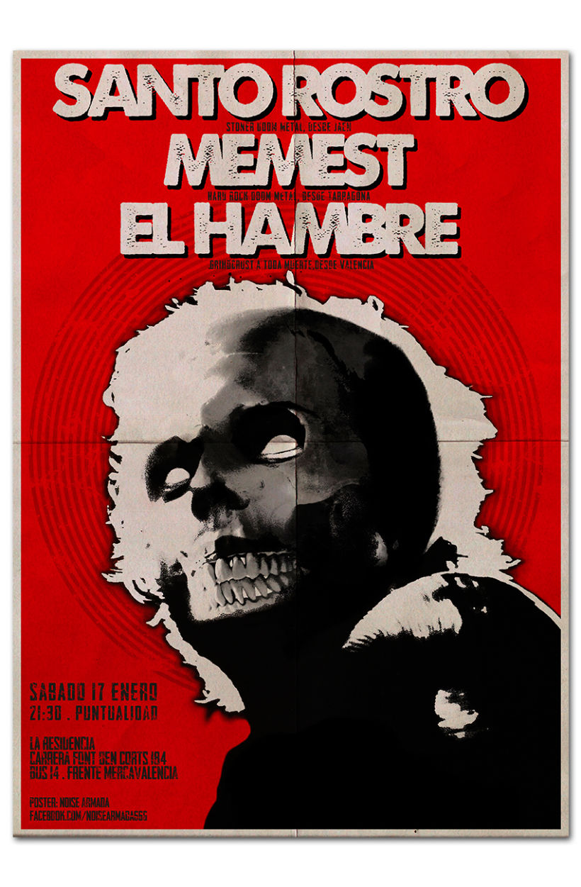 SANTO ROSTRO + MEMEST + EL HAMBRE | poster -1
