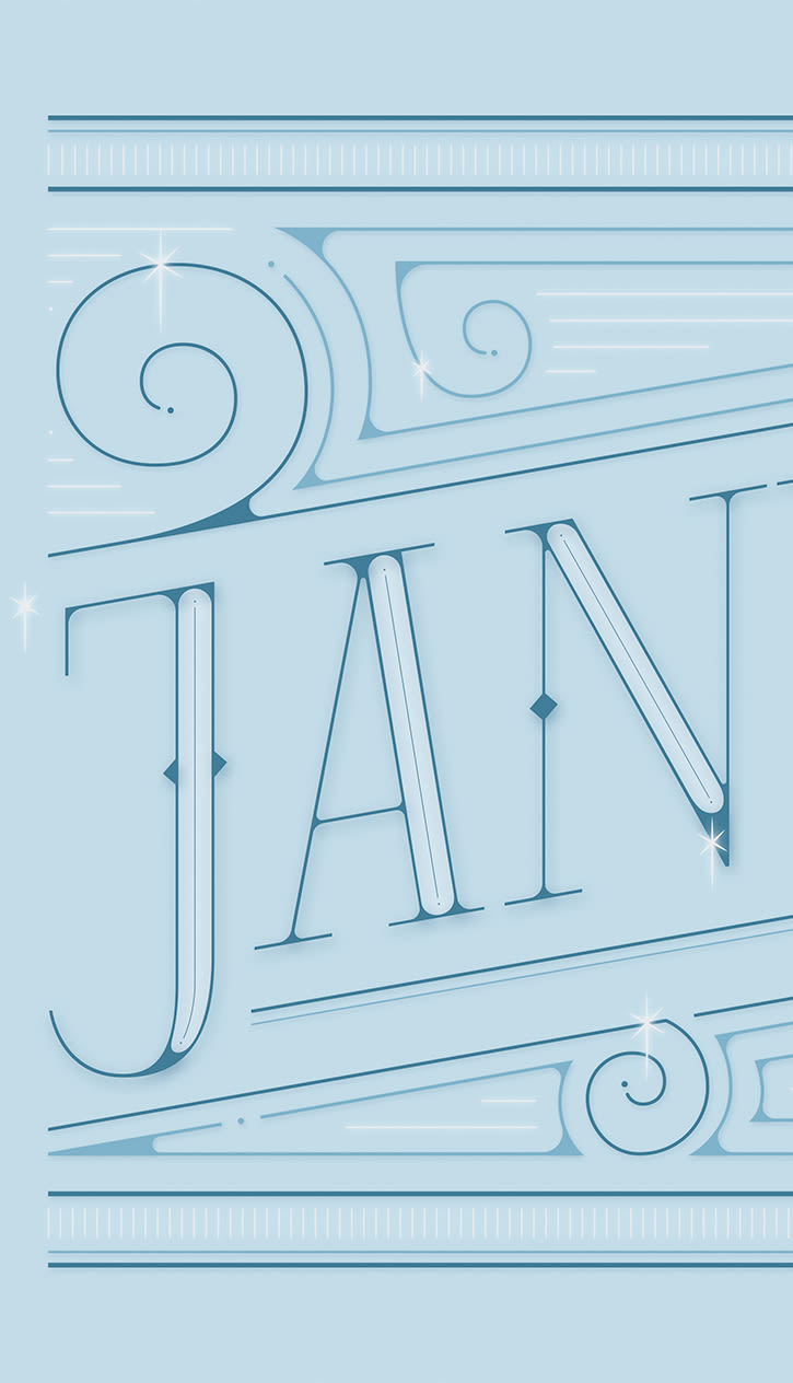 January | Lettering works 1