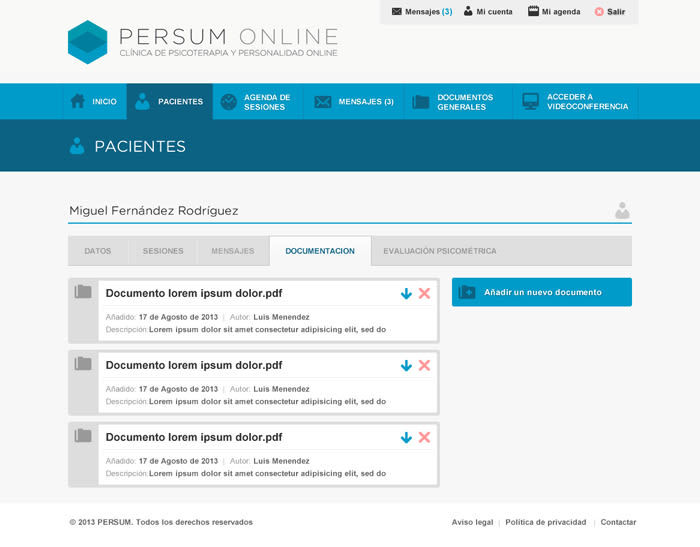 Plataforma videoterapia PERSUM Online 8