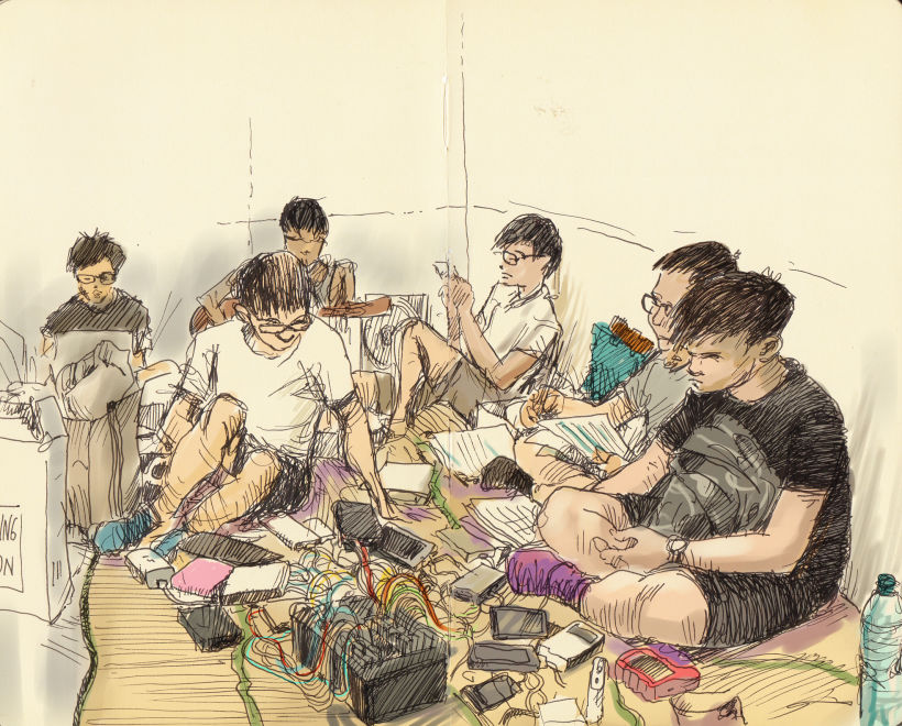 Dibujando "Occupy Central" en Hong Kong 7