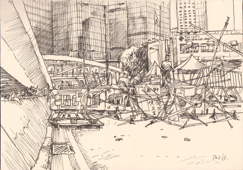 Dibujando "Occupy Central" en Hong Kong 13