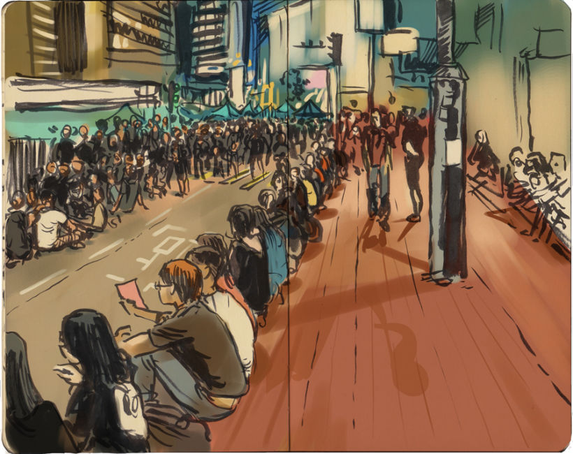 Dibujando "Occupy Central" en Hong Kong 17