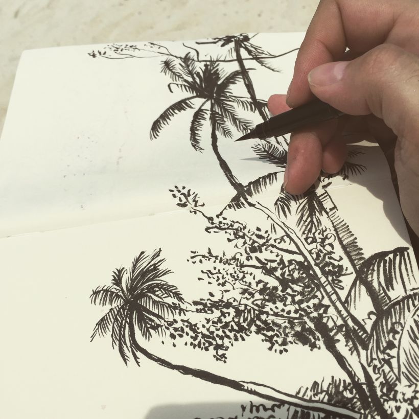 Pincel y tinta en la playa 3