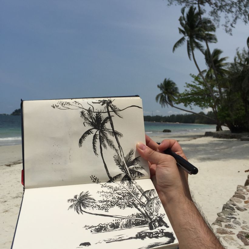 Pincel y tinta en la playa 4