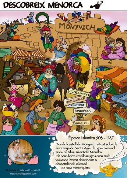 Historia de Menorca ilustrada para revista infantil El Escondite 0