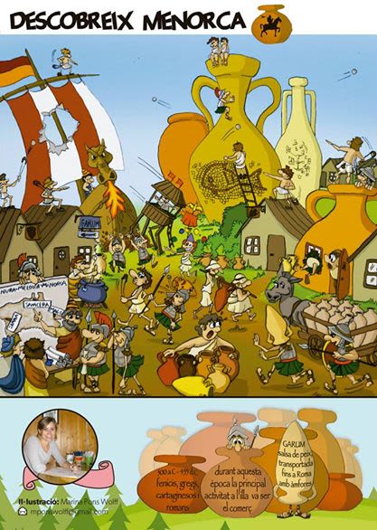 Historia de Menorca ilustrada para revista infantil El Escondite 1