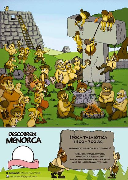 Historia de Menorca ilustrada para revista infantil El Escondite 1