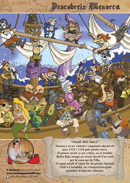 Historia de Menorca ilustrada para revista infantil El Escondite 2