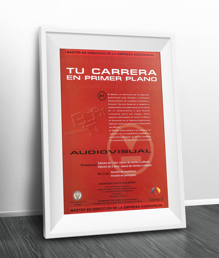 Universidad Carlos III. Cartel Carrera Audiovisual 0