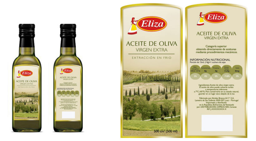 Diseño de etiqueta para Aceite de Oliva Eliza -1