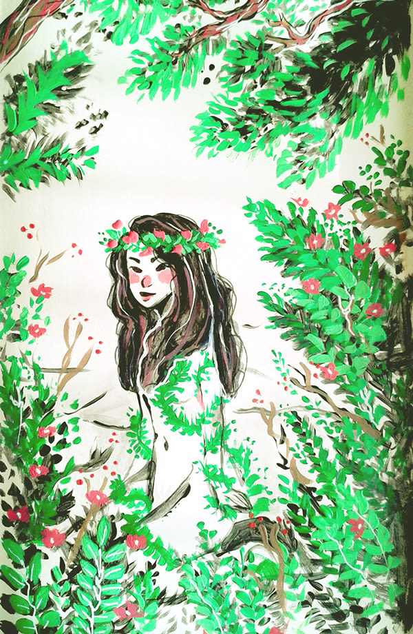 Forest Girl - Acrylics painting 0