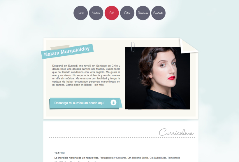 Diseño grafico y Web de actriz Naiara Murguialday 1