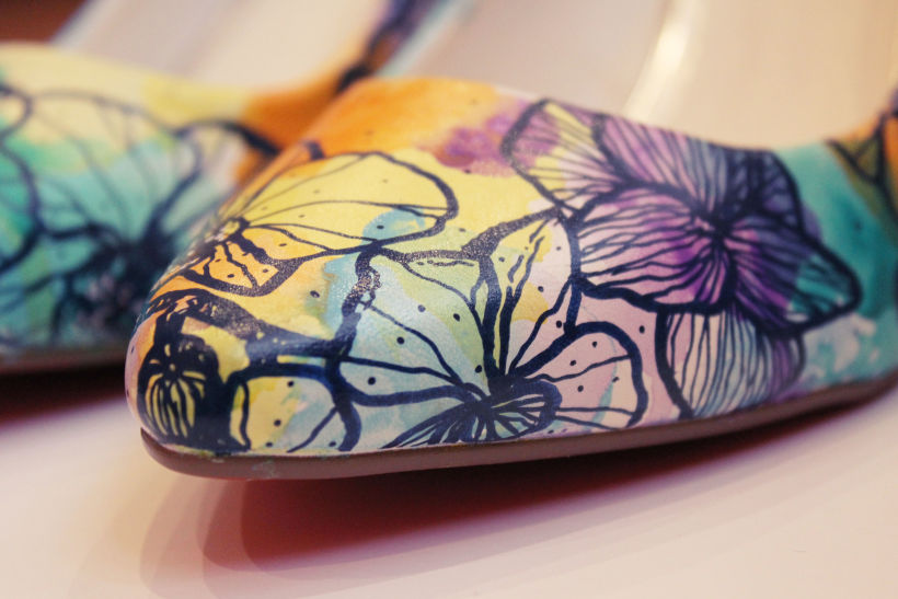 Zapatos pintados a mano. Orquídeas. 3