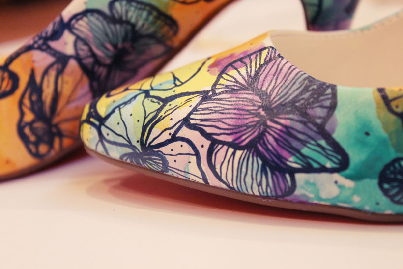 Zapatos pintados a mano. Orquídeas. 4