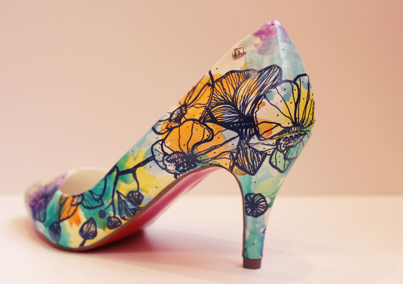 Zapatos pintados a mano. Orquídeas. 5