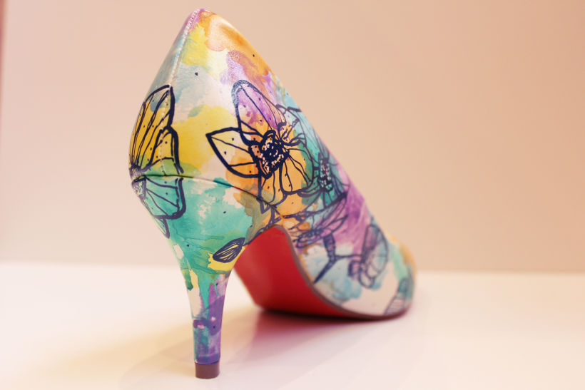 Zapatos pintados a mano. Orquídeas. 6