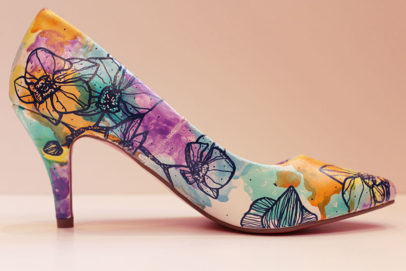 Zapatos pintados a mano. Orquídeas. 7