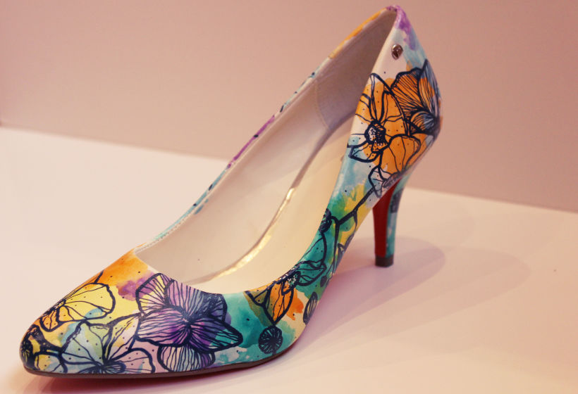 Zapatos pintados a mano. Orquídeas. 8
