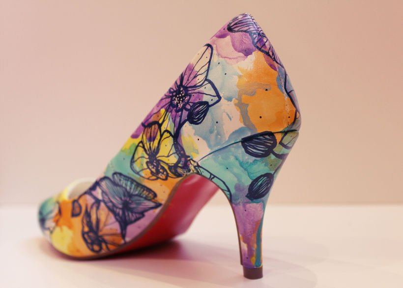 Zapatos pintados a mano. Orquídeas. 10