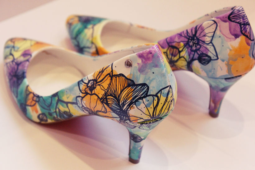 Zapatos pintados a mano. Orquídeas. 14