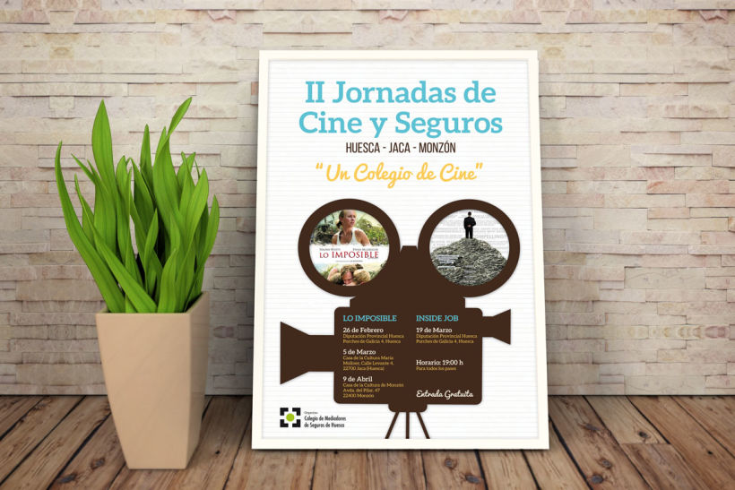 Cartel y Flyer: II Jornadas Cine y Seguros en Huesca 0