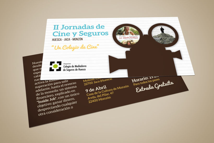 Cartel y Flyer: II Jornadas Cine y Seguros en Huesca 1