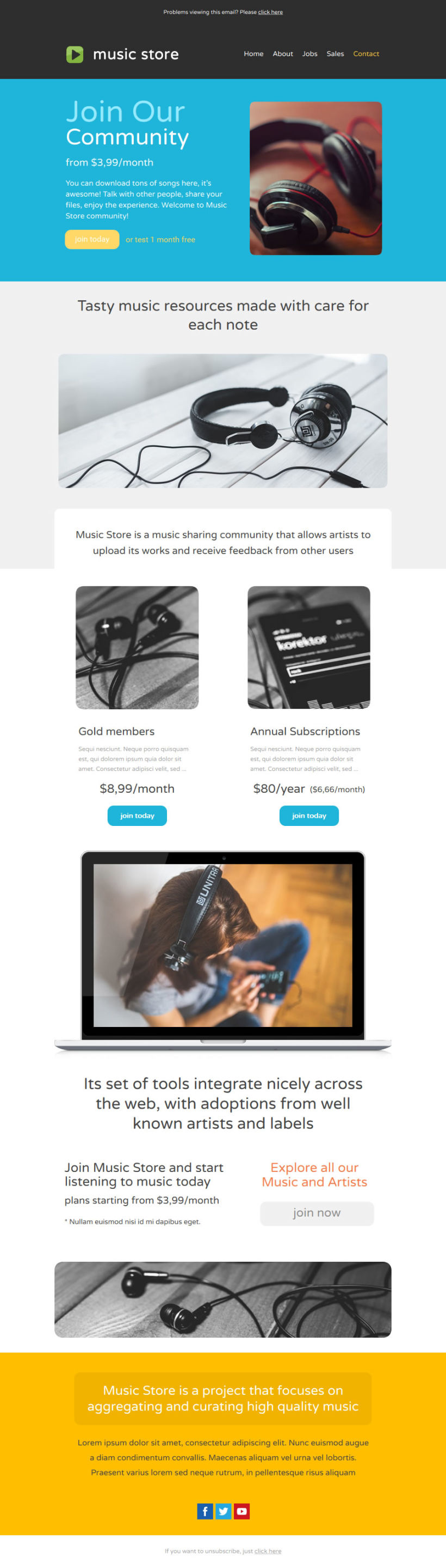 Music Store Email Mk eCommerce Template -1