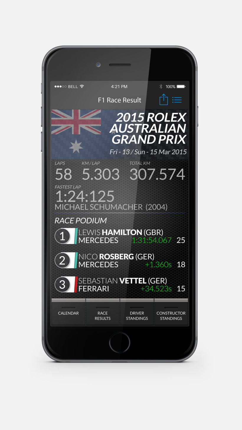 Concepto App Clasificación Campeonato Formula 1® 6
